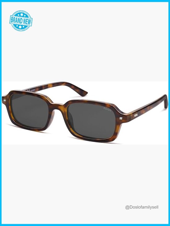 Retro Rectangle Polarized Sunglasses Thin Slim Square Frame Y2K Chic main image 6